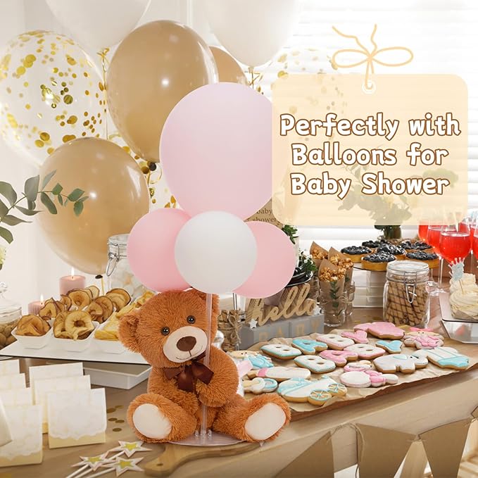 MorisMos 8Pcs Teddy Bears Bulk Baby Shower, 14inch Cute Teddy Bear Stuffed Animals Plush, Small Stuffed Bears on Centerpiece Baby Shower, Brown