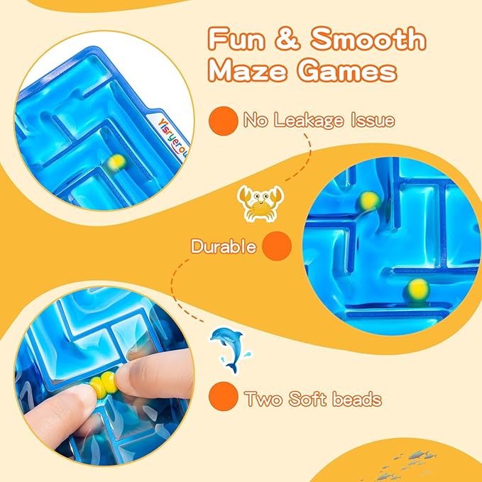 Sensory Squishy Toy | 1-Pack Maze Toy Filled with Goo | Sensory Toys for Kids with Autism | Quiet Fidget Toy | Calming Squishy Fidgets for Special Needs | Gifts Prizes for Classroom