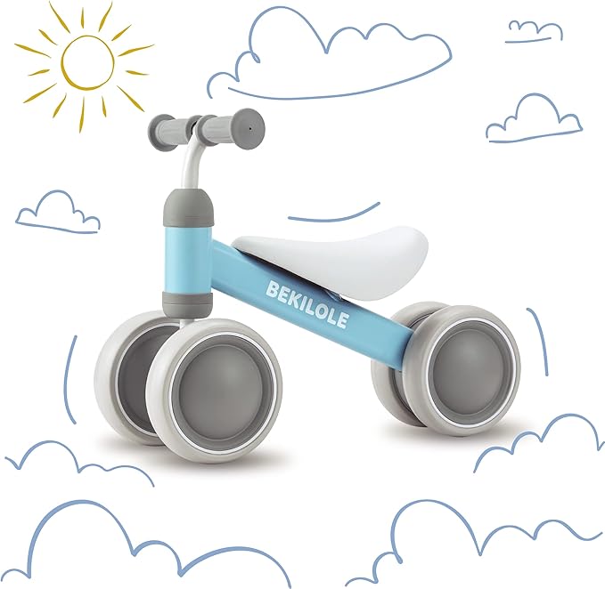 BEKILOLE Balance Bike for 1 Year Old Girl&Boys Gifts Pre-School First Bike and 1st Birthday Gifts - Train Your Baby from Standing to Running | Ideal One Year Old Toys (Sky Blue)