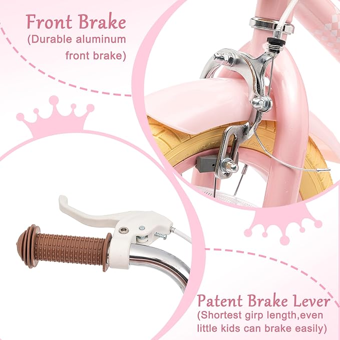 XJD Girls Bike for Toddlers and Kids Ages 2-12 Years Old,12 14 16 Inch Kids Bike with Training Wheels & Basket