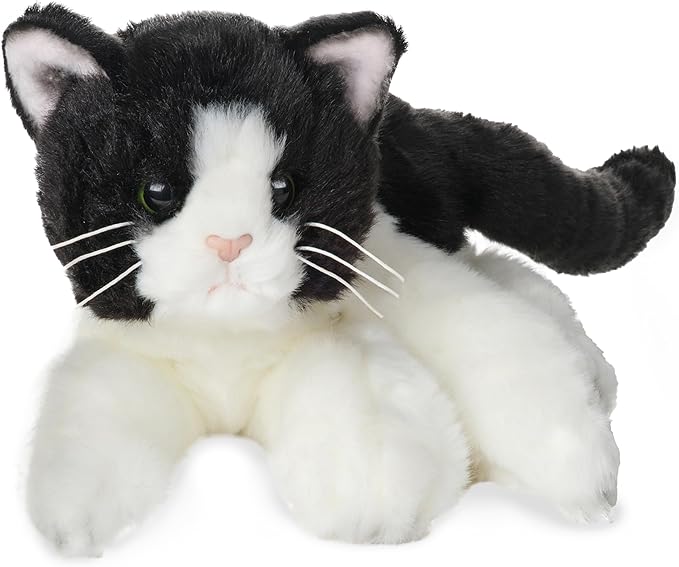 Bearington Collection Domino 15-Inch Tuxedo Cat Plush Toy - Cat Stuffed Animal for Kids - Animal Plush - Stuffed Kitten