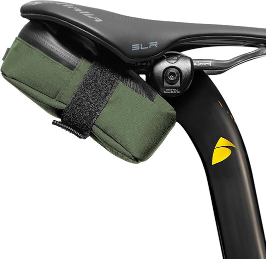 Signature Bike Saddle Bag – Hunter Green | 0.5L Bike Seat Bag (3" x 5.25" x 2") | Water-Resistant Ripstop, Waterproof Zipper, Internal Pocket | Durable Under Seat Storage