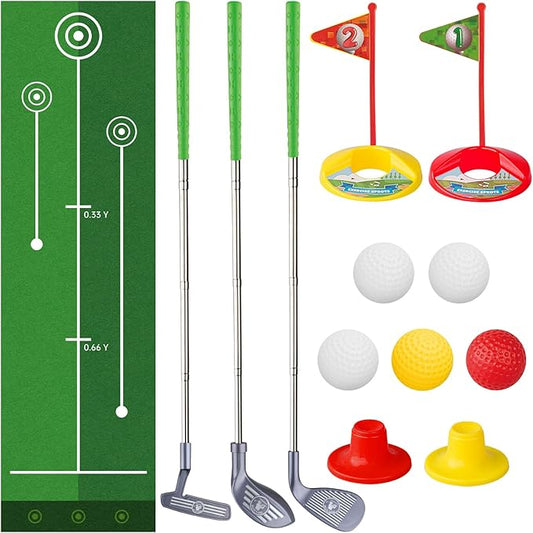 Liberry Toddler Golf Set for 3 4 5 6 Years Old Boys Girls, Adjustable Kids Golf Clubs Set with Putting Mat & Storage Bag, Outdoor Indoor Sports Toys Christmas Birthday Gifts