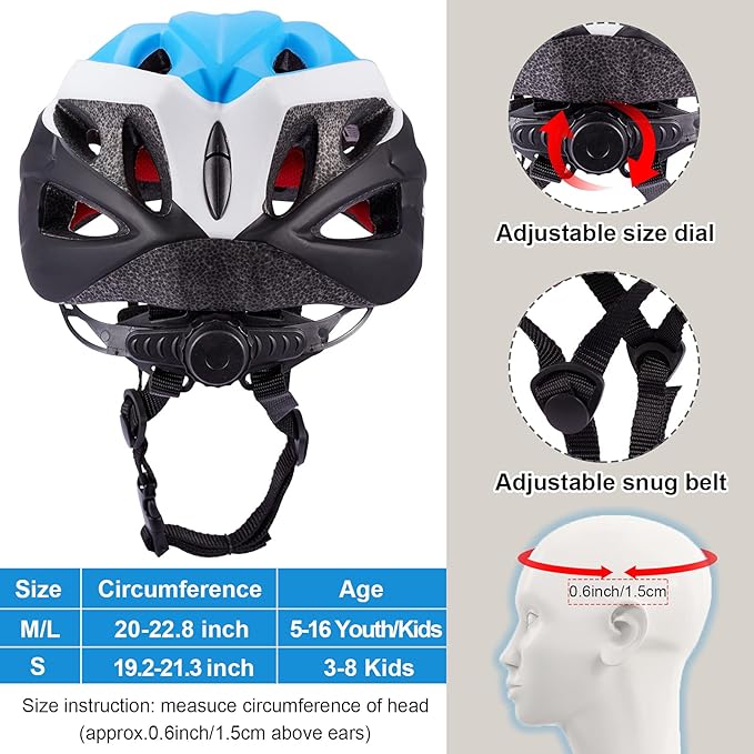 SKT HP Toddler Bike Helmet, Adjustable Helmet for Kids and Youth with Detachable Magnetic Goggles, Bicycle Cycling Skate Scooter Skateboard Helmet for Boys and Girls