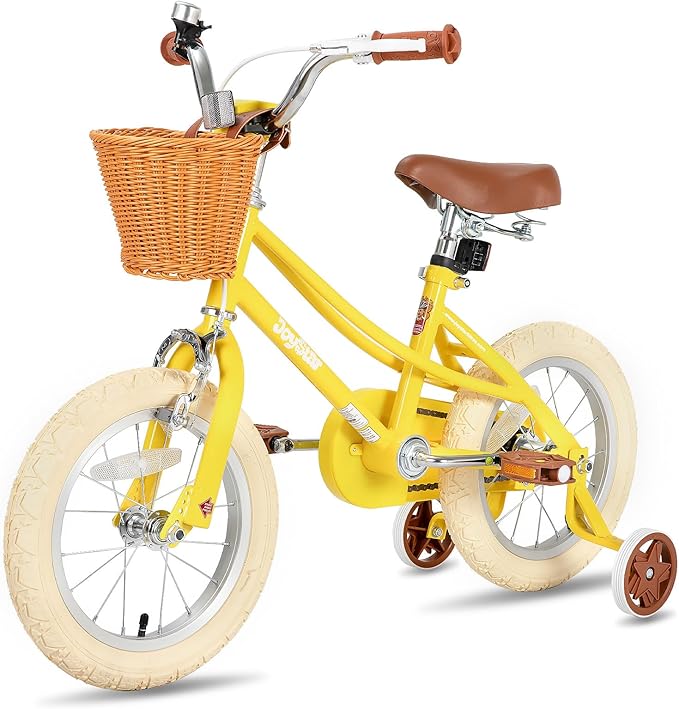 JOYSTAR Girls Bike for 2-12 Years Old Toddlers and Kids, 12" 14" 16" 18“ 20" Retro Style Kids Bike with Training Wheels, 18 20 Inch Children Bicycle with Kickstand