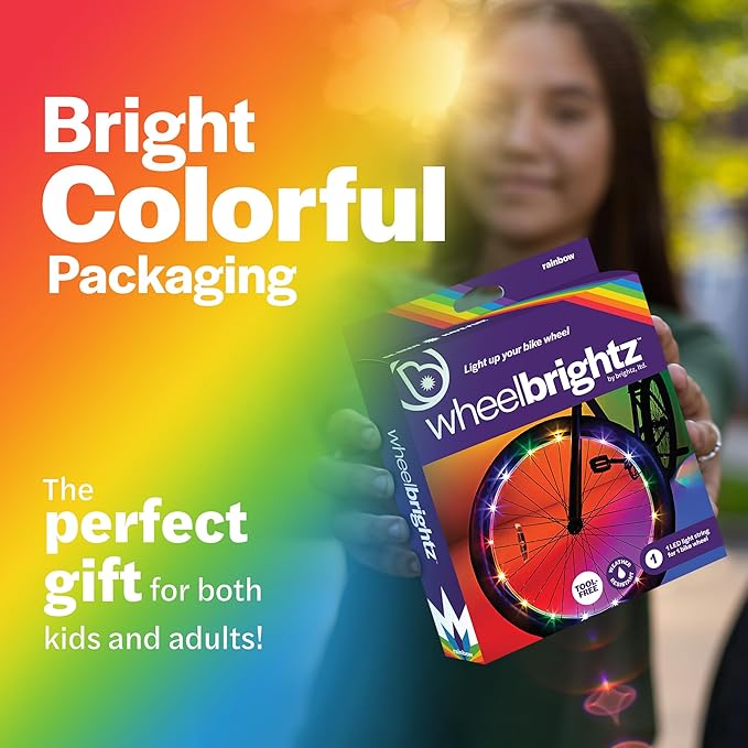 Brightz WheelBrightz LED Bike Wheel Lights - 2025 Edition with Superior Straps & LED-Weatherproof Shield! 14 Colors - Unmatched Durability, Visibility & 48+ Hours of Dazzling Illumination