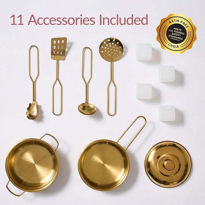 Best Choice Products Pretend Play Kitchen for Kids, Interactive Wooden Toddler Playset, Framed Chalkboard, Toy Storage, 11 Accessories – White