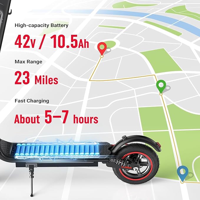 Electric Scooter, 650W/500W/350W Powerful Motor, 22/18 MPH Top Speed, 23/21 Miles Long Range, 10"/8.5" Pneumatic Tires, Smart App, UL Certified Foldable Commuting Electric Scooter for Adults and Teens