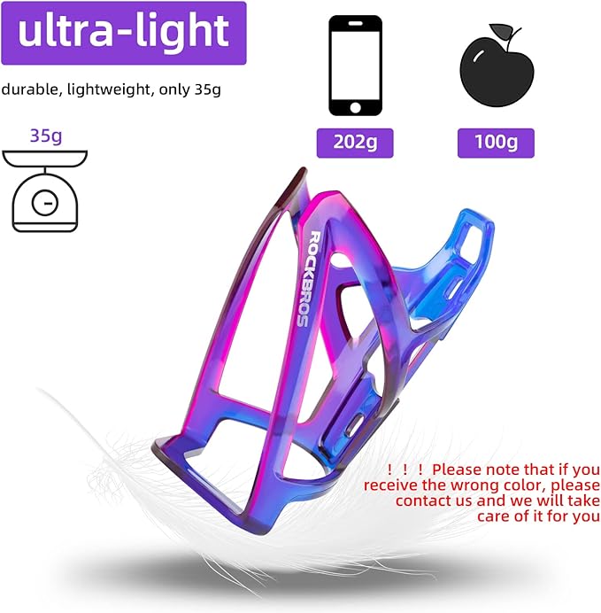 ROCKBROS Bike Water Bottle Holder Ultra-Light Bicycle Bottle Cages with Screws Tool, Universal Bike Cup Holder for Road MTB Mountain Bikes Cycling Accessories（2 Pack）