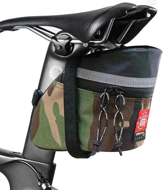 Rough Enough Bike Saddle Bag Seat Pack with 3M Reflective Tape for Road Mountain Bikes Outdoor Tactical Camo