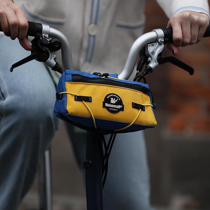 Rhinowalk Bike Handlebar Bag Bicycle Front Bag Storage Small Pouch with Shoulder Strap for Urban Cycling