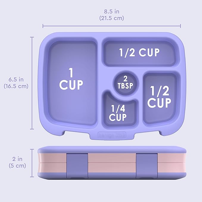 Bentgo Kids Prints Leak-Proof, 5-Compartment Bento-Style Kids Lunch Box - Ideal Portion Sizes for Ages 3-7, Durable, Drop-Proof, Dishwasher Safe, & PFAS & BPA-Free Materials (Carousel Unicorns)