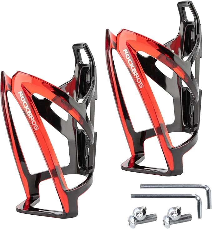 ROCKBROS Bike Water Bottle Holder Ultra-Light Bicycle Bottle Cages with Screws Tool, Universal Bike Cup Holder for Road MTB Mountain Bikes Cycling Accessories（2 Pack）