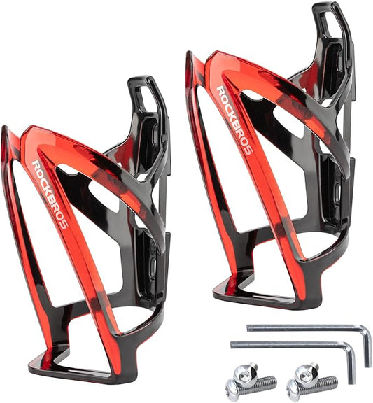 ROCKBROS Bike Water Bottle Holder Ultra-Light Bicycle Bottle Cages with Screws Tool, Universal Bike Cup Holder for Road MTB Mountain Bikes Cycling Accessories（2 Pack）