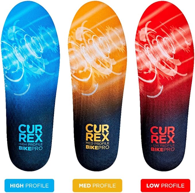 CURREX BikePro Insoles for Cycling, Bicycle & Motorcycle Riding – Arch Support Shoe Inserts w/Metatarsal Pads, Helps Reduce Fatigue + Improve Stability & Fit – for Men & Women – Medium Arch, Medium