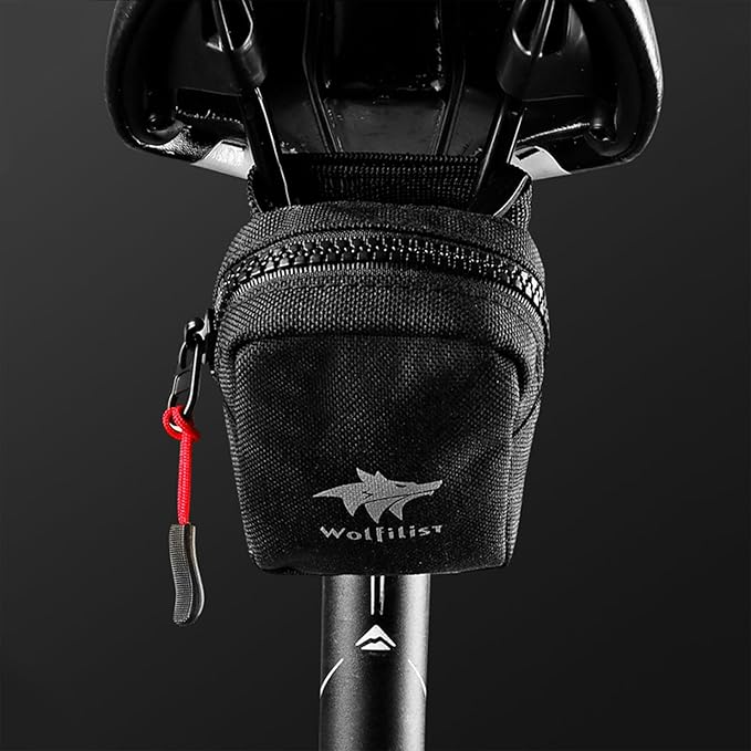 Compact Cycling Saddle Bag - Fits Under Bike Seat for easy storage - Road Bike & Bicycle Seat Bag - Tiny Durable & Water-resistant (Small)