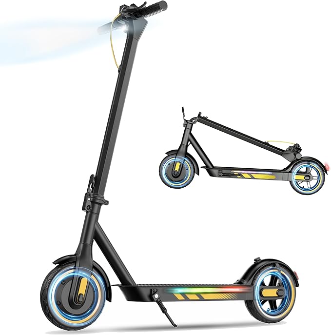 Electric Scooter Adults, 500/600W Motor, 28 MPH Top Speed,10" Vacuum Big Tires, Foldable E-Scooter with App Control & Disc Braking System for Smart APP Contro
