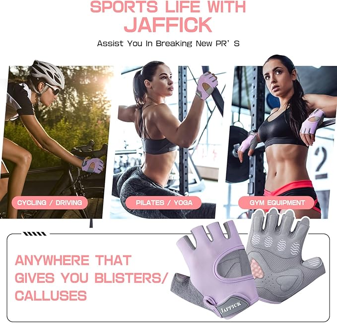 Jaffick Workout Gloves for Women Lightweight | Breathable Fitness Gloves with Non-Slip Grip for Gym, Weightlifting, Cycling and Training