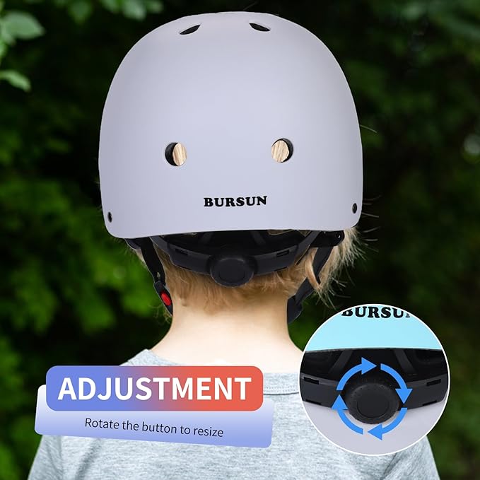 BURSUN Kids Bike Helmet Ventilation & Adjustable Toddler Helmet for Ages 2-14 Kids Boys Girls Multi-Sport Helmet for Skateboard Roller Skateing Bicycle Scooter blance Bike