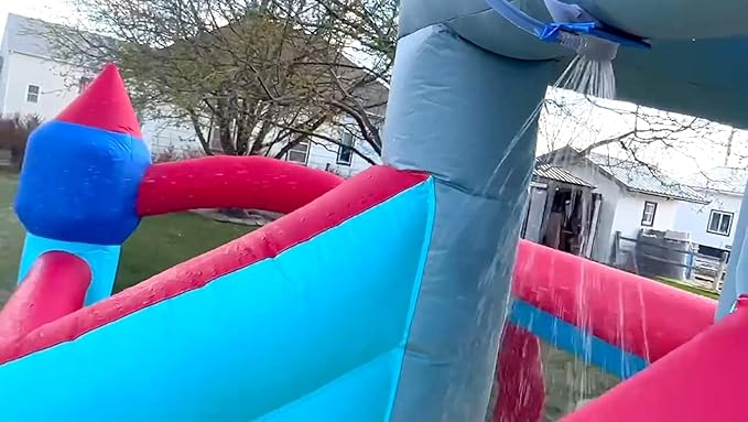 ROOJER Inflatable Dual Water Slide Bounce House for Kids Backyard 10-in-1 Blow Up Water Park with Blower, Splash Pool, Climbing Wall & Multi-Sport Games | Summer Indoor Outdoor Play & Party Gifts