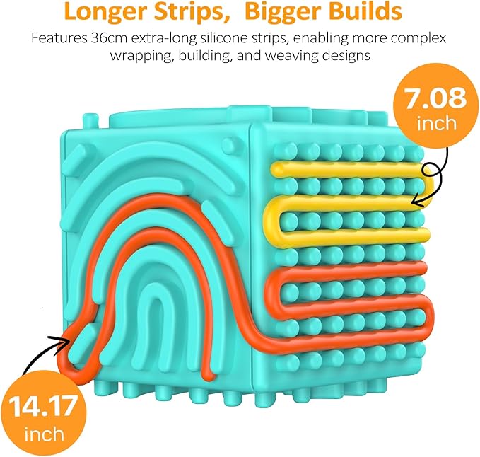 Silicone Sensory Activity Board – Fidget Travel Toys for Kids & Toddler, ADHD Autism Anxiety Relief Items (Blue)