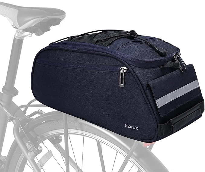 MOSISO Bike Rack Bag, Waterproof Bicycle Trunk Pannier Rear Seat Pouch Cycling Bike Carrier Backseat Storage Luggage Saddle Shoulder Bag