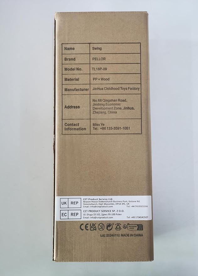 PELLOR Playground Children's Wooden Trapeze Swing Bar with Plastic Gym Rings Swing Set for Indoor & Outdoor Fun