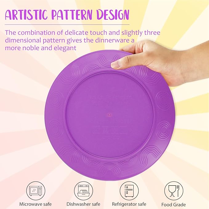 Kitchen Wheat Straw Dinnerware Set | Service for 8 | Unbreakable Dinnerware Set Plates and Bowls Sets Dinner Plates Dessert Plate Drinking Glasses Cereal Bowls Kitchen Dishes Sets - Memphis