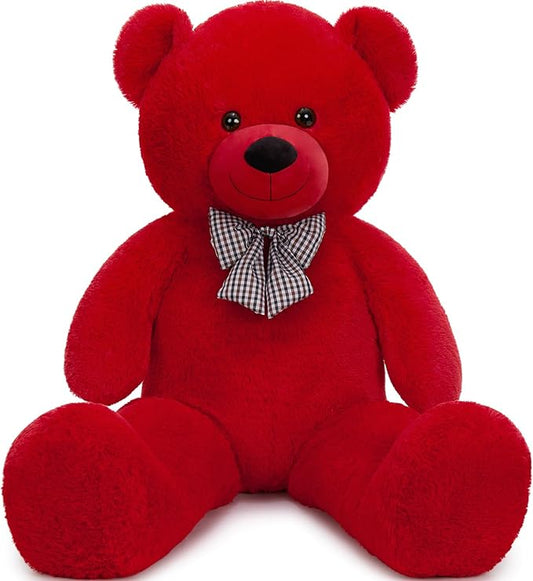 MaoGoLan Giant Teddy Bear Stuffed Animal 47inches,Red Classic Big Teddy Bear Plush Toy,Adorable and Fluffy Teddy Bear Gift for Christmas,Valentines Day,Baby Shower,Birthday,or Long Distance