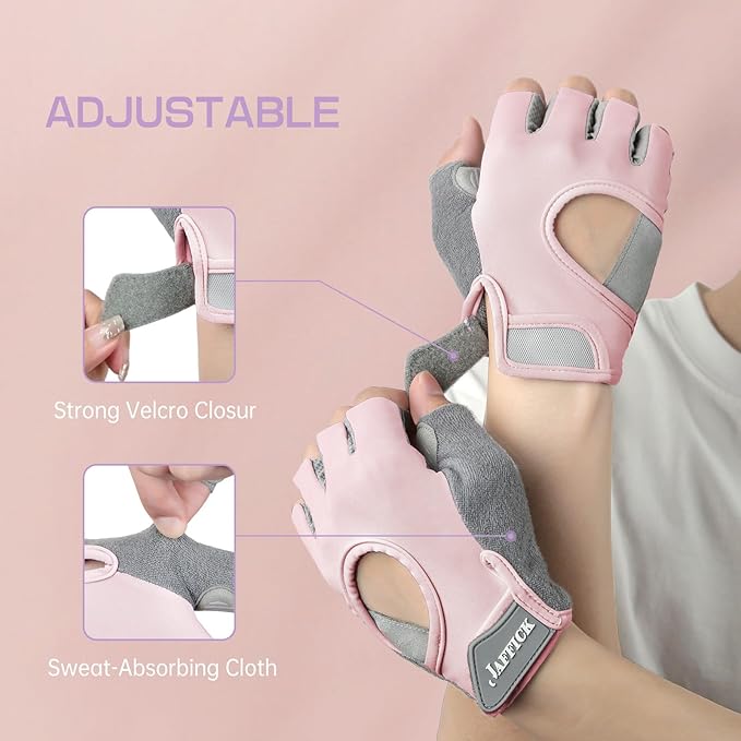Jaffick Workout Gloves for Women Lightweight | Breathable Fitness Gloves with Non-Slip Grip for Gym, Weightlifting, Cycling and Training