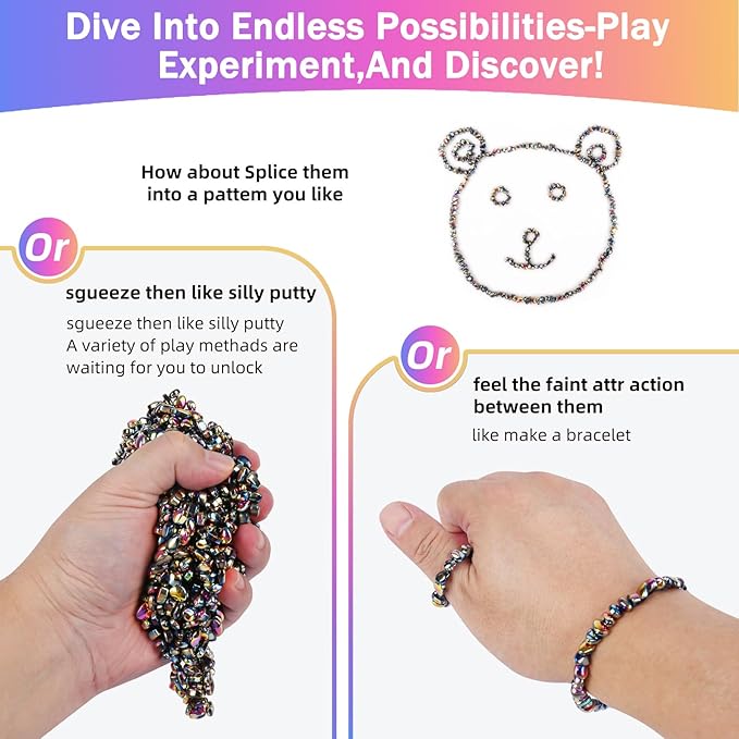 1100pcs Desk Fidget Toys for Adults, Stress & Anxiety Relief, Sensory Fidget Toys for Office, ADHD, Autism,Ideal Gift (1100Pcs Colorful)