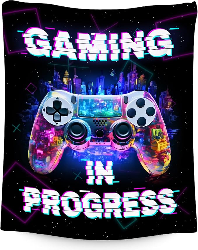 Blanket for Boys - Gaming Blankets for Teens Adults - Cool Gamer Gifts for Men - 60x80 Inches Cozy Fleece Throws