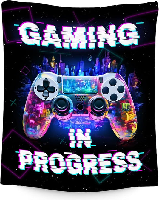 Blanket for Boys - Gaming Blankets for Teens Adults - Cool Gamer Gifts for Men - 60x80 Inches Cozy Fleece Throws