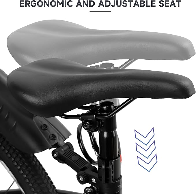 Bruce & Shark 27.5 inch Mountain Bike, 21-Speed Front Suspension & Mechanical Disc Brakes, 265 LBS Load, Adjustable Ergonomic Seat, City/Road Commuter MTB Bicycles for Adult