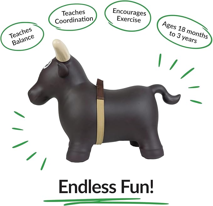 Big Country Toys Lil’ Bucker Bull & PBR Bucking Chute Kids Toys Set, Rodeo Ride On Toys for 18 Months to 3+ Years, Inflatable Bouncy Animals for Toddlers with Pump