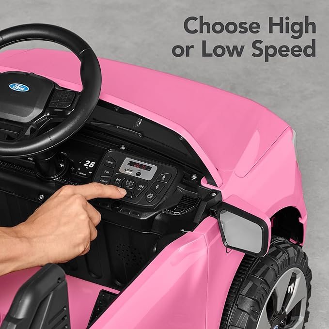Best Choice Products Licensed Ford F-150 Lightning Truck Kids 12V Electric Ride On Car Toy w/ 66lb Weight Capacity, Parent Control, Bluetooth - Pink