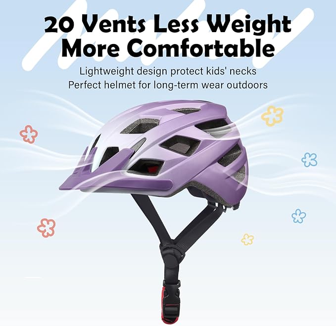 Kids Bike Helmet, 2 Size Adjustable for Youth Toddler Boys & Girls 3-5-8-10-12-14 Years, Child Helmets with Visor for Skating Cycling Scooter