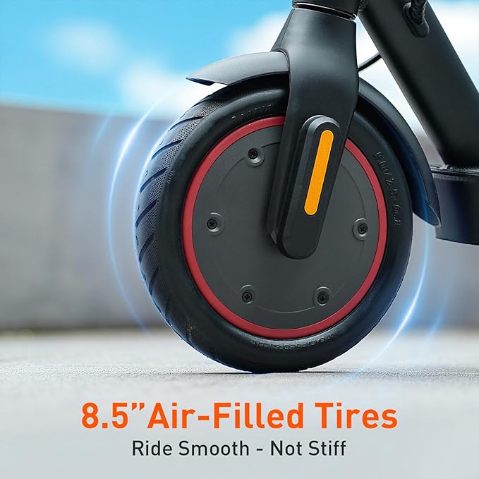 Electric Scooter, 350W Powerful Motor, 21 Miles Long Range, 18 MPH Max Speed, 8.5" Pneumatic Tires, Drum Brake & UL Certified, Headlight, Foldable Lightweight Commuting E Scooter for Adults 14+