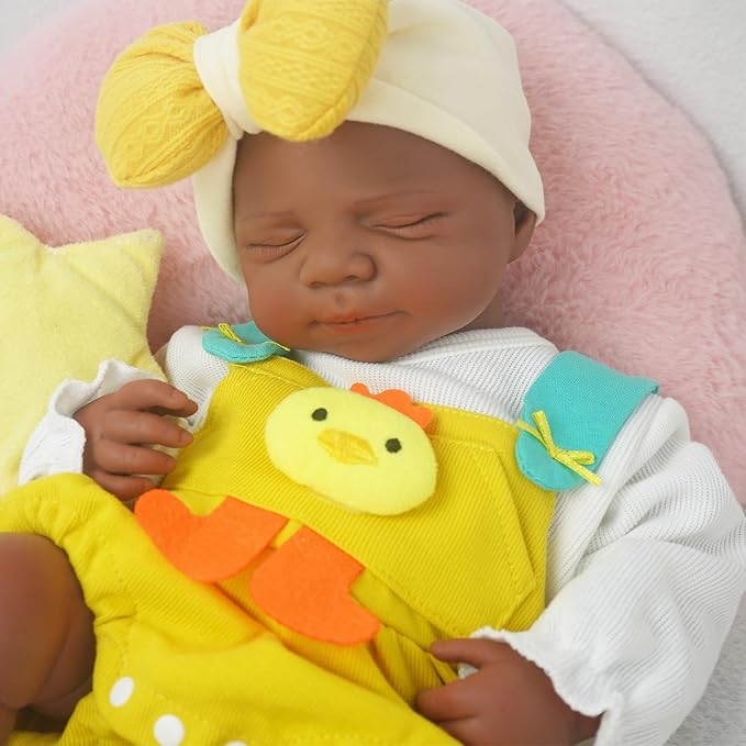 18.9 in Full Silicone Reborn Baby Dolls, 1:1 Lifelike Newborn Dolls Non Vinyl Realistic Reborn Toddler Dolls Boy Washable Sleeping Doll