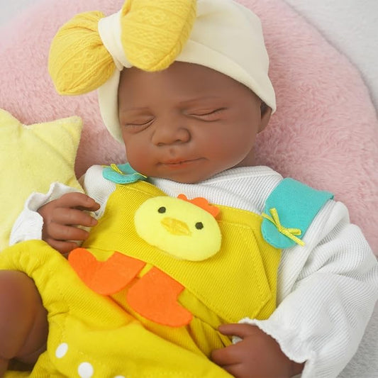 18.9 in Full Silicone Reborn Baby Dolls, 1:1 Lifelike Newborn Dolls Non Vinyl Realistic Reborn Toddler Dolls Boy Washable Sleeping Doll