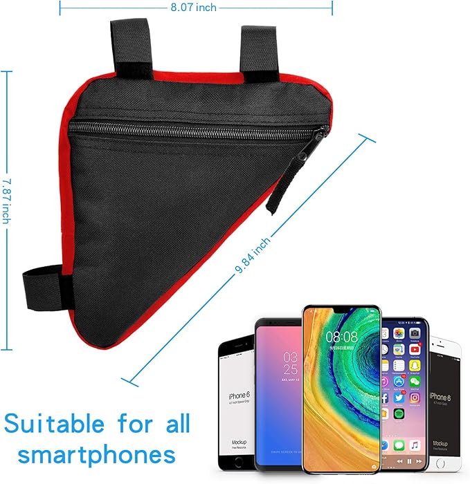 Bike Triangle Frame Bag - Bicycle Cycling Storage Triangle Top Tube Front Pouch Saddle Bag for Road and Mountain Bikes