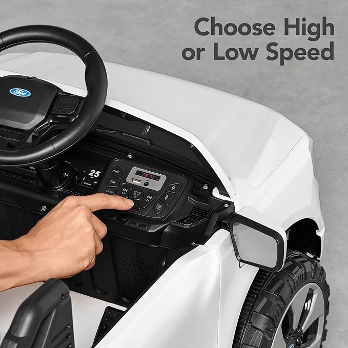 Best Choice Products Licensed Ford F-150 Lightning Truck Kids 12V Electric Ride On Car Toy w/ 66lb Weight Capacity, Parent Control, Bluetooth - White