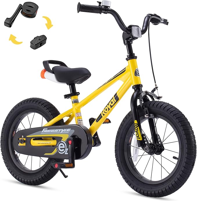 RoyalBaby Kids Bike EZ Freestyle Training Free Balance to Pedal Easy Learning Bicycle, 12-18 Inch for Toddlers to Big Kids
