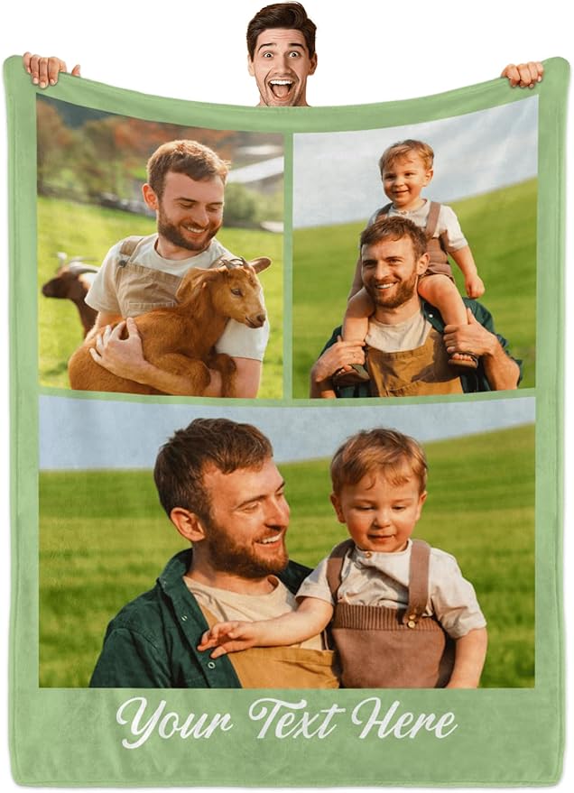 Custom Blanket with Photos, Personalized Blankets with Picture, I Love You Girlfriend Boyfriend Couples Gifts, for Birthday Christmas Women Men Adult Kids Mom Dad Wife Husband