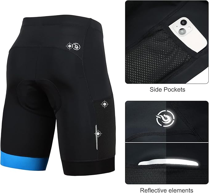 beroy Men's Comfortable Bicycle Cycling Pants, 3D Padded Bike Shorts