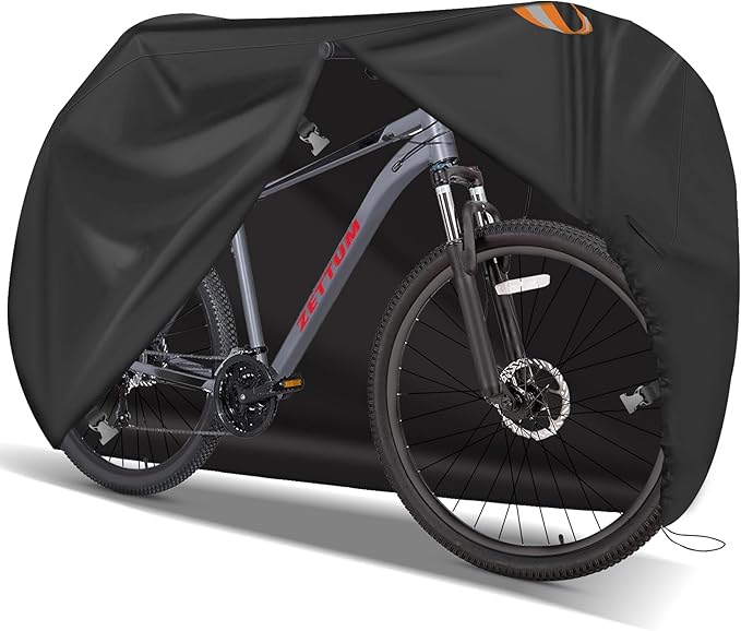 Bike Cover for 1 Bike - Outdoor Bike Cover for Stationary 1 Bike Waterproof & Heavy Duty, 600D Bicycle Cover for Single eBike, Mountain Bike, Road Bike, Hybrid Bike, Beach Cruiser Bike Storage