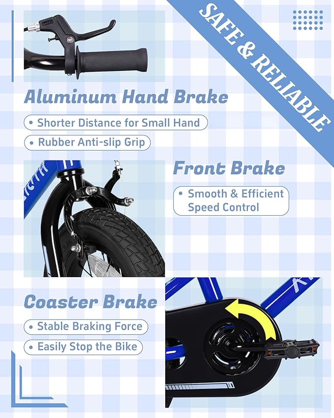 12 14 16 20 Inch Kids Bike BMX Style Bicycle with Training Wheels for 2-14 Years Old Toddlers Boys Girls Coaster Brake Multiple Colors