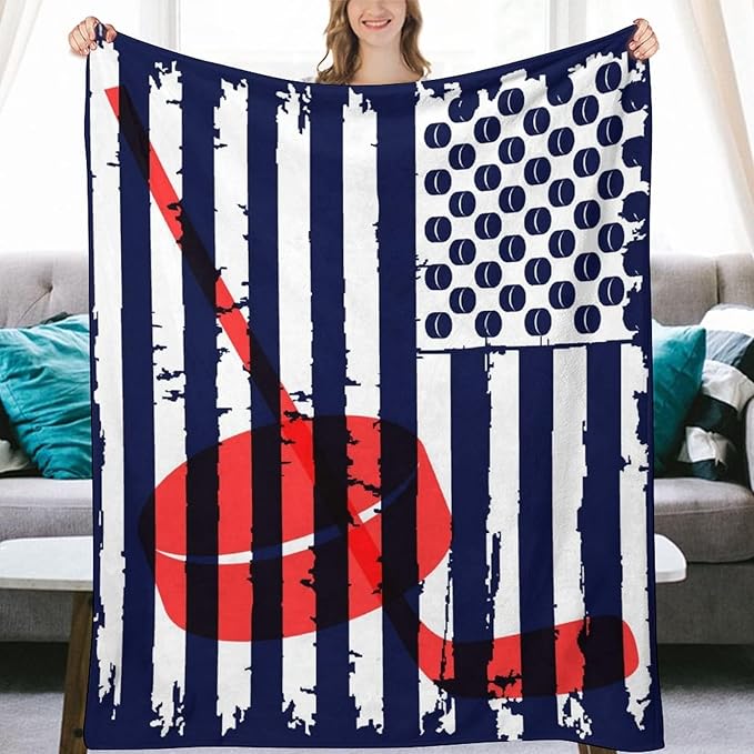 Kids Blankets for Girls - Hockey Gifts - Boys Blanket for Team Player - 40"x50" Soft Fleece Throws for Couch, Office