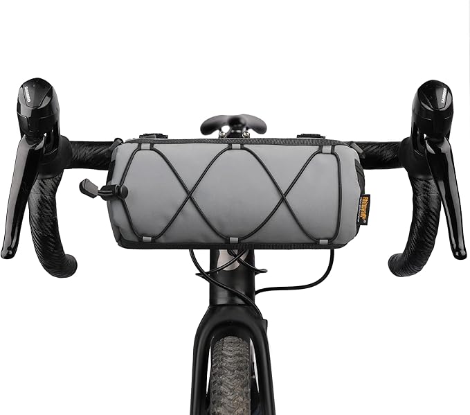 Rhinowalk Bike Handlebar Bag, Bicycle Front Bag Frame Storage Roll Bag Mountain Road Bikes Commuter Shoulder Bag Professional Cycling Accessories