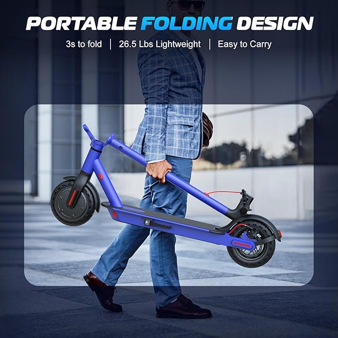 Caroma Electric Scooter Adults, Powerful 350W/500W/750W Motor, Top Speed 20/25 Mph & 18/25/30 Miles Range, 8.5" Solid Tires, Cruise Control E Scooter for Adults (Multiple Options)